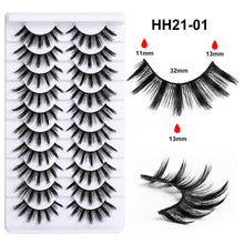 Load image into Gallery viewer, 10 Pair Set Thick False Eyelash Beautiful Eyelash Long Black Terrier Thick Eyelash Extend Ion Performance Decoration Eyelashes
