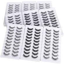Load image into Gallery viewer, 10 Pair Set Thick False Eyelash Beautiful Eyelash Long Black Terrier Thick Eyelash Extend Ion Performance Decoration Eyelashes
