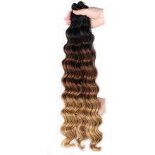 Load image into Gallery viewer, Chemical Fiber High-temperature Silk Wig Hair Handle Wave Crochet Hair Curved Hair Handle Crochet Hair Braided Dirty Braid Wig
