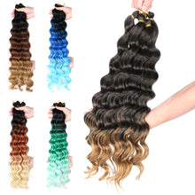 Load image into Gallery viewer, Chemical Fiber High-temperature Silk Wig Hair Handle Wave Crochet Hair Curved Hair Handle Crochet Hair Braided Dirty Braid Wig
