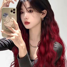 Load image into Gallery viewer, Wig Piece One Piece Paris Painted Gradient Women's Long Hair Curly Hair Increased Volume Fluffy Water Ripple Simulated Hair Patch
