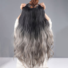 Load image into Gallery viewer, Wig Piece One Piece Paris Painted Gradient Women's Long Hair Curly Hair Increased Volume Fluffy Water Ripple Simulated Hair Patch
