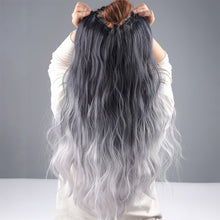 Load image into Gallery viewer, Wig Piece One Piece Paris Painted Gradient Women's Long Hair Curly Hair Increased Volume Fluffy Water Ripple Simulated Hair Patch
