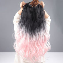 Load image into Gallery viewer, Wig Piece One Piece Paris Painted Gradient Women's Long Hair Curly Hair Increased Volume Fluffy Water Ripple Simulated Hair Patch

