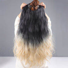 Load image into Gallery viewer, Wig Piece One Piece Paris Painted Gradient Women's Long Hair Curly Hair Increased Volume Fluffy Water Ripple Simulated Hair Patch
