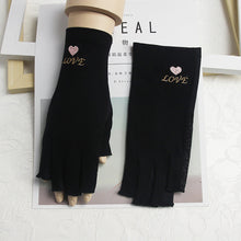 Load image into Gallery viewer, Half Finger Gloves for Sun Protection Women's Summer Driving UV Protection Cotton Thin Design Cycling Anti Slip Leak Proof Half Finger Nail Gloves
