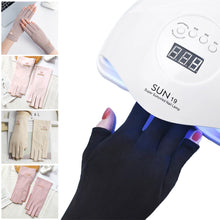 Load image into Gallery viewer, Half Finger Gloves for Sun Protection Women's Summer Driving UV Protection Cotton Thin Design Cycling Anti Slip Leak Proof Half Finger Nail Gloves
