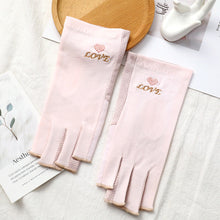 Load image into Gallery viewer, Half Finger Gloves for Sun Protection Women's Summer Driving UV Protection Cotton Thin Design Cycling Anti Slip Leak Proof Half Finger Nail Gloves
