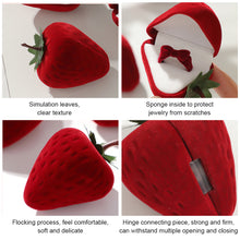 Load image into Gallery viewer, Strawberry Ring Box Children's Cute Jewelry Box Plush Storage Box Gift Box Jewelry Box
