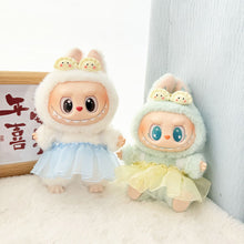 Load image into Gallery viewer, Miniature Saree and Dumpling Hair Clip Set for 17cm Labubu Dolls Cute DIY Doll Clothes Fashion Accessories Lovely Outfit Gifts for Girls Friends
