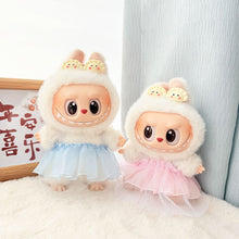 Load image into Gallery viewer, Miniature Saree and Dumpling Hair Clip Set for 17cm Labubu Dolls Cute DIY Doll Clothes Fashion Accessories Lovely Outfit Gifts for Girls Friends
