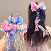 Load image into Gallery viewer, Bowknot Ribbon Hair Clip Multicoloured Temperamental Gradient Butterfly Hairpin Headwear Hair Accessories for Children
