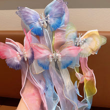 Load image into Gallery viewer, Bowknot Ribbon Hair Clip Multicoloured Temperamental Gradient Butterfly Hairpin Headwear Hair Accessories for Children
