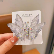 Load image into Gallery viewer, Three-dimensional Rhinestone Butterfly Hairpin Multicoloured Moving Wings Hair Clip Headwear Hair Accessories for Children
