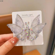 Load image into Gallery viewer, Three-dimensional Rhinestone Butterfly Hairpin Multicoloured Moving Wings Hair Clip Headwear Hair Accessories for Children

