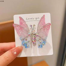 Load image into Gallery viewer, Three-dimensional Rhinestone Butterfly Hairpin Multicoloured Moving Wings Hair Clip Headwear Hair Accessories for Children
