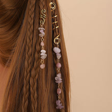 Load image into Gallery viewer, Personalized Natural Stone Pendant Hair Ring Fashionable Retro Braided Hair Tie Adjustable Hair Band Headwear Hair Accessories
