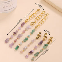 Load image into Gallery viewer, Personalized Natural Stone Pendant Hair Ring Fashionable Retro Braided Hair Tie Adjustable Hair Band Headwear Hair Accessories
