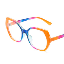 Load image into Gallery viewer, Oil Painting Style Large Frame Blue-light-blocking Glasses Fashionable Retro Colourful Decorative Glasses for Women
