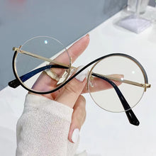Load image into Gallery viewer, S-ring Metal Half-frame Blue-light-blocking Glasses Personalized Fashionable Durable Metal Hinge Glasses for Women
