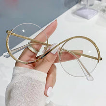 Load image into Gallery viewer, S-ring Metal Half-frame Blue-light-blocking Glasses Personalized Fashionable Durable Metal Hinge Glasses for Women
