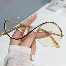 Load image into Gallery viewer, S-ring Metal Half-frame Blue-light-blocking Glasses Personalized Fashionable Durable Metal Hinge Glasses for Women
