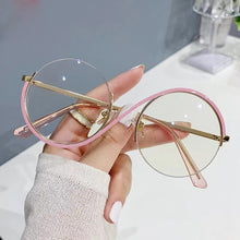 Load image into Gallery viewer, S-ring Metal Half-frame Blue-light-blocking Glasses Personalized Fashionable Durable Metal Hinge Glasses for Women
