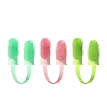 Load image into Gallery viewer, Two-finger Pet Toothbrush Soft Durable Washable Tooth Cleaning Finger Cover Oral Care Cleaning Tool Pet Accessories

