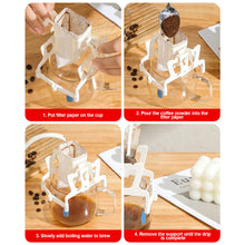 Load image into Gallery viewer, Foldable Coffee Filter Holder Reusable Lightweight Tea Filters Dripper Baskets Coffee Ear Drip Filter Paper Bag Shelf Coffeeware
