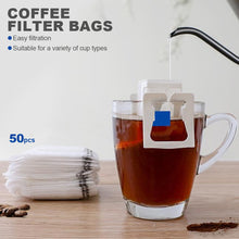 Load image into Gallery viewer, 50Pcs Coffee Filter Bags Disposable Drip Coffee Paper Pack Portable Hanging Ear Espresso Coffee Accessories Tea Tool
