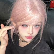 Load image into Gallery viewer, Wig Pink Gold Forehead Lace Long Straight Hair Wig Female Full Headset Beautiful Girl Women Pink Wig Cover
