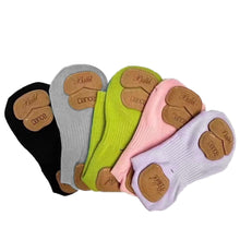 Load image into Gallery viewer, 1 Pair Mid-Tube Dance Socks With Anti-Slip Wear-Resistant Sole Leather Sports Yoga Multi-Color Cotton Socks
