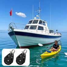 Load image into Gallery viewer, 1PC Nylon High Load Capacity Single Pulley Universal Head Swivel Sailboat Plain Bearing Block Rope Runner Boat Accessories
