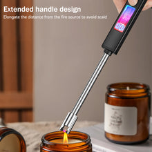 Load image into Gallery viewer, Windproof Electric Arc Ignition Pulse Flameless Plasma Lighters with Flexible Steel Hose and Digital Display Type-C Rechargeable Lighter Kitchen Outdoor BBQ Candle
