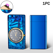 Load image into Gallery viewer, Portable Metal Dual Arc Lighter LED Display USB Rechargeable with Clock and Flashlight Flameless Lighter Outdoor Camping Men's Gifts BBQ
