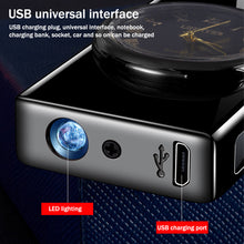 Load image into Gallery viewer, Portable Metal Dual Arc Lighter LED Display USB Rechargeable with Clock and Flashlight Flameless Lighter Outdoor Camping Men's Gifts BBQ
