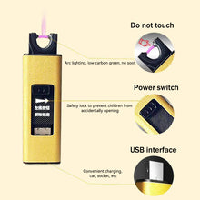 Load image into Gallery viewer, Windproof Single Pulse Arc Lighter Flameless Plasma USB Rechargeable Lighter for Men's Gift Candles Outdoor BBQ
