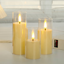 Load image into Gallery viewer, 1/3Pcs LED Flameless Electric Candles Light Acrylic Glass Battery Flickering Fake Tealight for Wedding Party Christmas Decor
