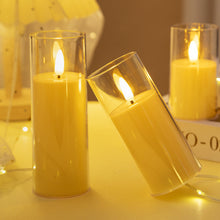 Load image into Gallery viewer, 1/3Pcs LED Flameless Electric Candles Light Acrylic Glass Battery Flickering Fake Tealight for Wedding Party Christmas Decor
