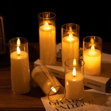 Load image into Gallery viewer, 1/3Pcs LED Flameless Electric Candles Light Acrylic Glass Battery Flickering Fake Tealight for Wedding Party Christmas Decor
