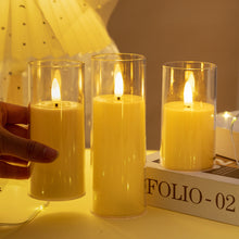 Load image into Gallery viewer, 1/3Pcs LED Flameless Electric Candles Light Acrylic Glass Battery Flickering Fake Tealight for Wedding Party Christmas Decor
