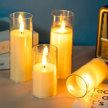 Load image into Gallery viewer, 1/3Pcs LED Flameless Electric Candles Light Acrylic Glass Battery Flickering Fake Tealight for Wedding Party Christmas Decor

