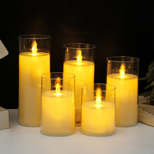 Load image into Gallery viewer, 1/3Pcs LED Flameless Electric Candles Light Acrylic Glass Battery Flickering Fake Tealight for Wedding Party Christmas Decor
