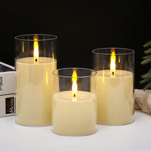 Load image into Gallery viewer, 1/3Pcs LED Flameless Electric Candles Light Acrylic Glass Battery Flickering Fake Tealight for Wedding Party Christmas Decor
