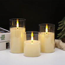 Load image into Gallery viewer, 1/3Pcs LED Flameless Electric Candles Light Acrylic Glass Battery Flickering Fake Tealight for Wedding Party Christmas Decor
