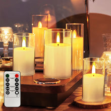 Load image into Gallery viewer, 3Pcs/Set LED Flameless Electric Candles Light Acrylic Glass Battery Flickering Fake Tealight with Remote Control for Wedding Party Christmas Decor
