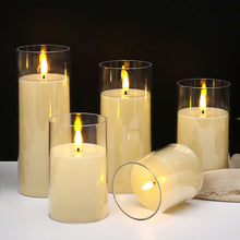 Load image into Gallery viewer, 3Pcs/Set LED Flameless Electric Candles Light Acrylic Glass Battery Flickering Fake Tealight with Remote Control for Wedding Party Christmas Decor
