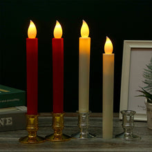 Load image into Gallery viewer, 1 Pair/Set LED Flameless Electric Candles Light Acrylic Glass Battery Flickering Fake Tealight with Remote Control for Wedding Party Christmas Decor
