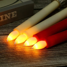 Load image into Gallery viewer, 1 Pair/Set LED Flameless Electric Candles Light Acrylic Glass Battery Flickering Fake Tealight with Remote Control for Wedding Party Christmas Decor

