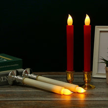 Load image into Gallery viewer, 1 Pair/Set LED Flameless Electric Candles Light Acrylic Glass Battery Flickering Fake Tealight with Remote Control for Wedding Party Christmas Decor
